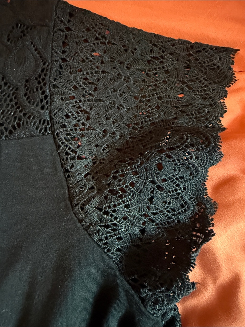 Cable & Gauge Black Crochet Lace Yoke Blouse – Medium - Picture 7 of 8